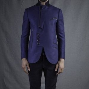 Chandan Gandhi Mens Navy Nexus Jacket